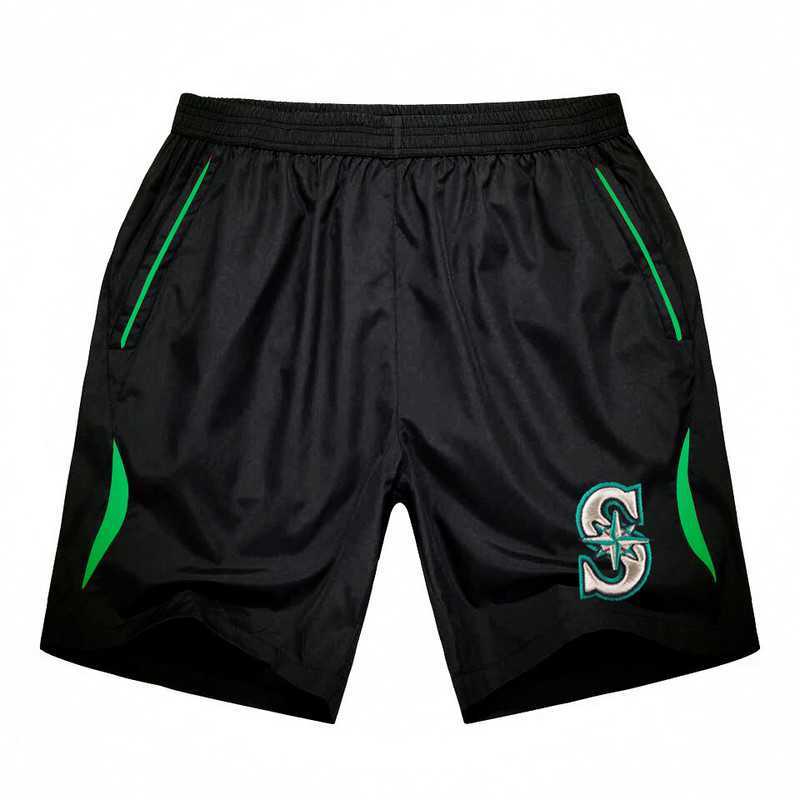 Men's Seattle Mariners Black Green Stripe MLB Shorts,We sell and wholesale Men's Seattle Mariners Black Green Stripe MLB Shorts on line form chian!